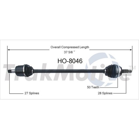 SURTRACK AXLE Cv Axle Shaft, Ho-8046 HO-8046